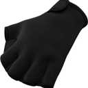 FitsT4 Sports Aqua Gloves Webbed Paddle Swim Gloves Fitness Water Aerobics (Large, Black)