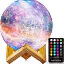 Moon Lamp, Night Light, 16 Colors Galaxy Lamp 3D Printing Moon Light with Stand/Remote Control/Touch/USB Rechargeable/Timer, Moon Night Light for Kids Friend, Home decor Mothers Day Gifts (4.8 inch)