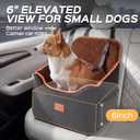 Dog Car Seat for Small Dog with Washable Mat, Memory Foam Booster Seat for Dogs Under 30lb, 6" Elevated Pet Seat with Pockets, Anti-Slip Bed for Car, Perfect for Front & Back Seats with Safety Leash