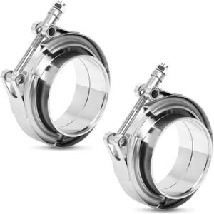 V Band standard Clamp Butt Joint 304 Stainless Steel Band Lap Joint Band Clamp Stainless Steel for Pipes Silver (1, 3.0 inch)