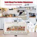 WHCHJ Christmas Gingerbread Train Kitchen Utensils Holder, Xmas Marshmallow Candy Cane Cupcake Wooden Utensil Organizer for Kitchen Decorations, Cute Christmas Desk Storage Organizer