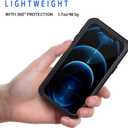 Saecosmo Case for iPhone 12 Pro Max, Full Body Protection Cover with Screen Protector, Ultra Thin Bumper Protective Phone Case for 12 Pro Max 6.7", Black