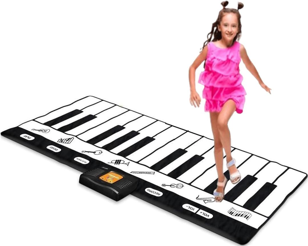 Play22 6 Ft. Floor Piano Mat for Toddlers - 24 Keys Piano Play Mat for Kids - Keyboard Playmat has Record, Playback, Demo, Play, Adjustable Vol. - Best Piano Gift for Boys & Girls