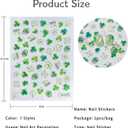 2 x St. Patrick's Day Nail Art Stickers 5D Shamrock Nail Decals Green Lucky Charms Four Leaf Clover Stickers for Women Irish Embossed Green Shamrock Self-Adhesive Spring Supplies Manicure Decor