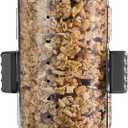 Zevro SmartSpace Wall-Mounted Dry Food Dispenser 2-Pack 13 oz Per Canister, Portion Control Cereal Dispenser with Stainless Steel Brackets, Airtight Wall Mount Kitchen Storage