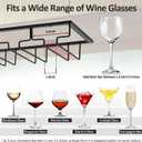 8-Row Wine Glass Holder Under Cabinet, Large Capacity Iron Hanger