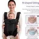 Ergonomic Baby Carrier with Adjustable Strap,4-in-1 Newborn to Toddler Carrier,Breathable Mesh Baby Carrier for Summer,Compact for Travel & Outdoor Adventures,Ideal for Infants 0-3 Years (Black -2)