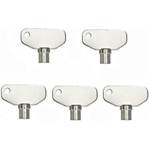 Recmod 5 Pcs E3-5-15 Series Barrel Keys Vise Action Nickel Plated Steel Large Compression Latch Tubular Key for RV Motorhome Camper, 4 notches fit Southco Lock RV Lock Storage