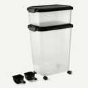 Amazon Basics Pet Food Storage Container Set, 30lbs and 10lbs with Scoop, for Dogs and Cats