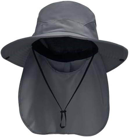 NPQQUAN Sun Hats for Men Women with Neck Flap UPF 50+ UV Protection Wide Brim Bucket Hat Safari Hiking Fishing Hats