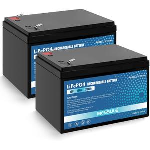 12V 10Ah Lithium LiFePO4 Rechargeable Battery for SLA,ADT,Rechargeable Replaces 12 Volt 10AH for Fish Finder, Power Wheels, Lighting,Solar Systems(2 Pack)