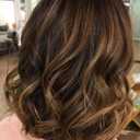 RENERSHOW Brown Highlight Short Wavy Wigs for White Women Brown Mixed Blonde Curly Wig Synthetic Hair Replacement Wig for Daily Party Use