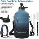 DYSANKY 1 Gallon Insulated Water Bottle | Upgraded Thickened Stainless Steel Metal Portable Sports Large Water Jug for Gym and Hiking with Carrier Bag, Handle Strap | BPA-Free 128 oz