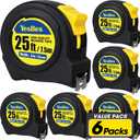 Tape Measure 25 ft, 5 Pack Bulk Easy Read Measuring Tape Retractable, Measurement Tape 25 FT by 1 in
