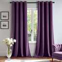 MIULEE Velvet Curtains Purple Elegant Grommet Thermal Insulated Soundproof Room Darkening Curtains/Drapes for Classical Living Room Bedroom Decor 52 x 96 Inch Set of 2