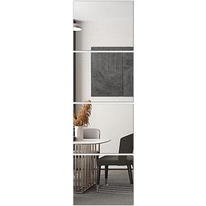 Glass Full Length Wall Mirror Tiles, 14'' x 12'' x 4PCS, Full Body Mirror for Bedroom, Full Length Mirror Wall Mounted for Home Gym, Door (14'' x12''-4PCS)