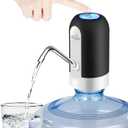 JOYHILL 5 Gallon Water Bottle Dispenser, USB Charging Water Bottle Pump, Portable Water Dispenser Pump for CampingBlack (Black)