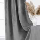 PLEASANT BOULEVARD Grey Velvet Curtains 95 inch Long Heavyweight Blackout Curtains Rod Pocket Thermal Insulated Darkening Window Drapes for Bedroom Living Room, W52 x L95, 2 Panels
