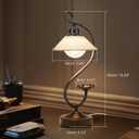 V05 Vintage Flower Table Lamp - Dimmable Nightstand Lamps with USB C+A Charging Ports, Farmhouse Touch Bedside Lamp, Unique Small LED Lamps for Bedroom, Living Room, Entry, Dining, Entryway