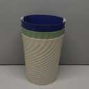 UUJOLY Bathroom Small Trash Can with Trash Bag Plastic Garbage Can Round Waste Basket for Bathrooms, Laundry Room, Kitchens, Offices, Kids Rooms, Dorms, 1.8 Gallons, 3 Pack (Blue Green Beige)