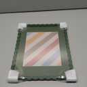 11x14 Picture Frame with Mat for 8x10, Wavy Edge Wooden Real Glass Photo Frame for Wall Hanging, Green, 1 Pack