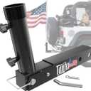 Foldable Hitch Mount Flagpole Holder | All Metal Heavy- Duty, Fits Standard 2" Trailer Hitch, Compatible with Jeep, Truck, SUV, RV, Pickup, Camper Trailer (ONE Flagpole)