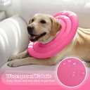 IDOMIK Dog Recovery Collar, Waterproof Soft Dog Cone After Surgery, Comfy Protective Elizabethan Collar Alternative for Dogs Cats, Adjustable Pet Neck Donut Cone Anti-Licking Biting Wounds,Rose,L (Pink)
