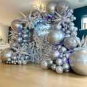 36 Inch Metallic Silver Balloons, 9Pcs Giant Silver Balloons Jumbo Large Thick Big Latex Balloons for Birthday Baby Shower Wedding Anniversary Graduation Photo Shoot New Year Party Decorations