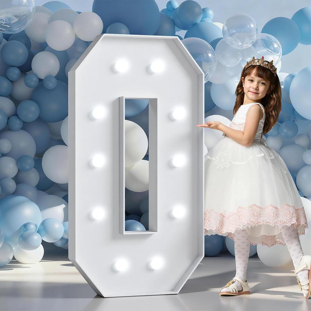 Marquee Letters 4 Feet Tall Large Light Up Letters Baby Shower Decorations Wedding Engagement White Party Decorations Prom Sign Big Cardboard Backdrop O