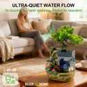 Tabletop Waterfall Fountain, Resin Indoor Desk Fountain with Color-Changing LED Lights, Quiet Pump Small Rockery Water Feature with Faux Bonsai Tree for Home, Office, Bedroom, Relaxation Decor