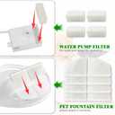 2 x YPD-C015W Smart Cat Fountain Filter Set: 4 Replacement Filters+4 Water Pump Filters+16 Replacement Sponges, Only for Item Model Number: HALKYDY YPD-C015W
