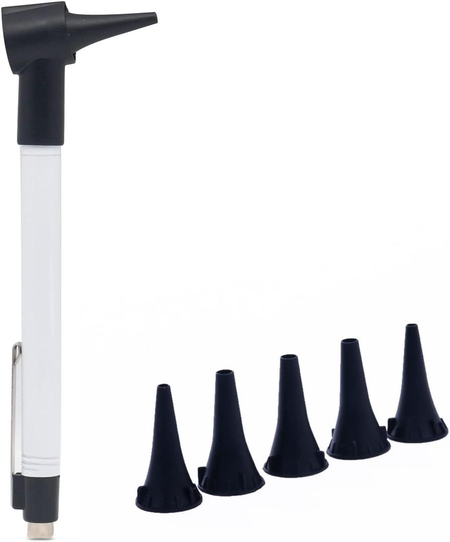 2 x BOCOOLIFE Ear Clean Tool - Mini Otoscopic-kit, Pocket Clip Home Use, Comes with 5 Sized Speculas