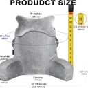 SLIGUY Reading Pillow for Sitting in Bed Couch Adult, Back Pillow with arm Support and Pockets, Adult Back Pillow Bed Chair for Bed Rest, Reading, Watching TV, Gaming for Boys and Girls Light Grey