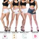 Women High Waisted Fishnet Tights Footed Stockings Plus Size Stretchy Pantyhose (Pink, L)