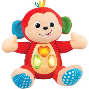 KiddoLab Musical Monkey Plush Toy - Soft Stuffed Animal with Light-Up Buttons and Melodic Nursery Songs for 3+ Month Old Babies