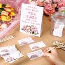 72 Pcs Bridal Shower Tea Party Favor Game Prizes 1 Guessing How Many Tea Bags Sign 50 Guessing Game Cards with 20 Pencils and 1 PET Jar for Guests Wedding (No Tea Bag)