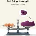 HomeTop Women's Fuzzy Curly Fur Memory Foam Loafer Slippers with Polar Fleece Lining (10.5, Purple)