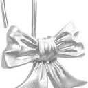 CHICTIE Decorative Shower Curtain Hooks, Bow Knot Shower Curtain Rings Hooks for Bathroom Baby Kids Room Rustproof Shower Hooks (Silver)