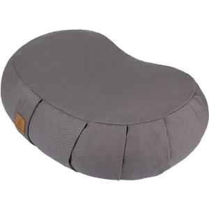 Crescent Zafu Meditation Pillow, D=17" W=11" H=5.5" Zabuton Yoga Bolster, Meditation Cushion, Floor Pouf Yoga Pillow Zippered Organic Cotton Cover Natural Buckwheat kneeling pillow - Large (Grey) Crescent Zafu Meditation Pillow, D=17" W=11" H=5.5" Zabuton Yoga Bolster, Meditation Cushion, Floor Pouf Yoga Pillow Zippered Organic Cotton Cover Natural Buckwheat kneeling pillow - Large (Grey)