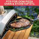 Sizzling Plate with Wooden Base for Pizza Oven and BBQ Accessories, Grizzler Pans for Outdoor BBQ Camping, 12 Inch Cast Iron Oval Pizza Pan with Removable Handle for Kitchen Stove Top, Gifts for Men