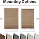 DEZ FURNISHINGS Cordless 1.5" Blackout Cellular Shade, Energy Saver, 36" W x 64" H, Latte