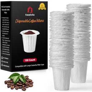 Disposable Coffee Filters for My K-Cup, K-Carafe, Cuisinart SS-RFC and Other Large Reusable Filter Cups (White 100 Count)