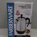 Farberware Electric Coffee Percolator, Stainless Steel Basket, Automatic Keep Warm, No-Drip Spout, 8 Cup