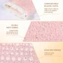 Fuzzy Socks with Grips for Women, Warm Plush Slipper Soft Socks for Winter Indoor Comfort, Cozy Gift (Pink & White & Blue)