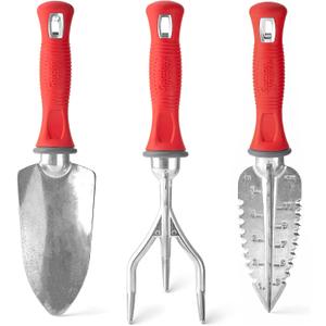 Garden Weasel 3-Piece Hand Tool Combo Set | Trowel, Transplanter and Cultivator | Heavy Duty Lawn and Garden Set, Digging, Planting, and Weeding | 91370-Q | Gift for Mom, Idea