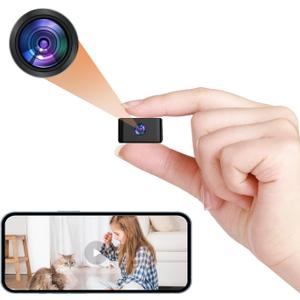 Mini Spy Camera - WiFi Hidden Camera - 1080P Home Security Cam - Nanny Cam - Portable Tiny Camera, Real-time Videotaping and Motion Detection, for Pet/Interior/Household Surveillance