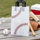 Baseball Party Gift Bags, Baseball Goodie Bags Favors Sport Theme Party Favor Practical Gift Bag for Birthday Presents Packing Candy Snack Goodie Storage (White, Red), 50 Pieces