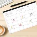 3 x 2026 desk calendar 17x12 Inch-Wall & Desk Planner Dual-Use Design,18-Month Use, clear plastic cover (Concise(Jan 2026 - June 2027))