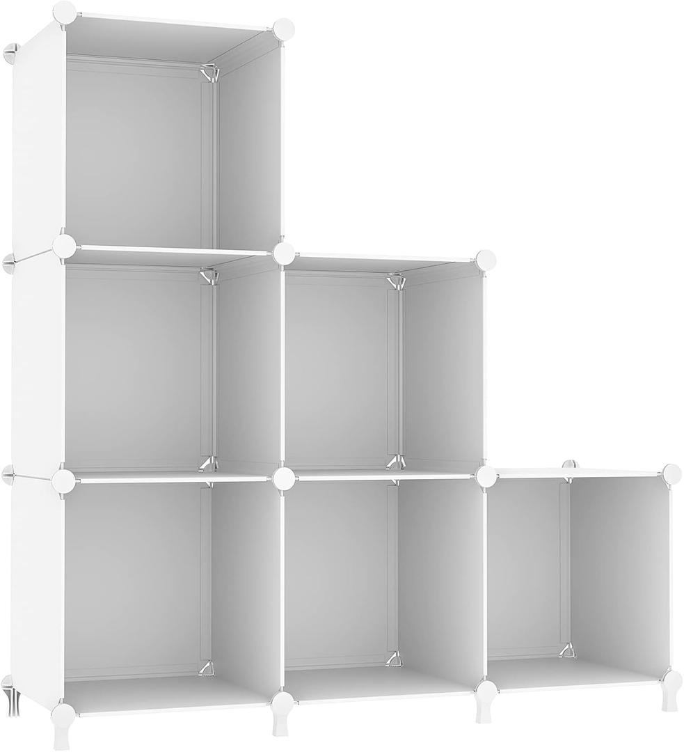  Closet Organizers and Storage, 6 Cube Storage Organizer, White
Portable Closet Storage Shelves, DIY Stackable Storage Cube Book Shelf, Plastic Clothes Organizer Shelving for Bedroom, Home