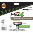 BIC Flex 4 Sensitive Disposable Razors For Men, For a Smooth, Ultra-Close and Comfortable Shave, 10 Piece Disposable Razor Set with 4 Blades